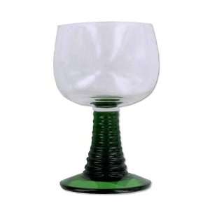  6 Green Long Stem Glassware