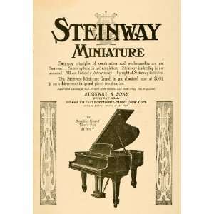  1910 Ad Steinway Miniature Grand Piano Ebonized Case 
