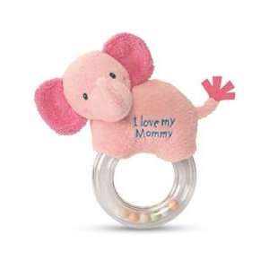   Baby Gund Hugs and Kisses I Love My Mommy Elephant Ring Rattle Baby
