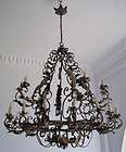 Rustic Hand Forged Wrought Iron Candle Holder chandelier Garden 