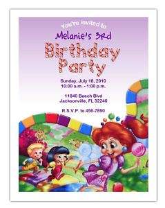 Candyland Birthday Party INVITATIONS CUSTOM  