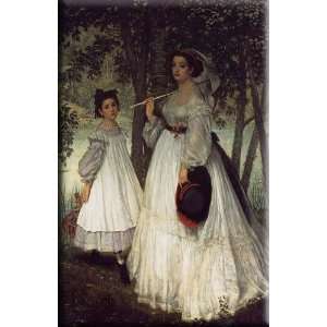 The Two Sisters; Portrait 19x30 Streched Canvas Art by Tissot, James 