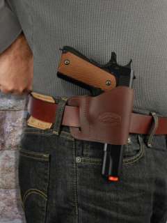 Barsony Brown Leather Yaqui Holster RUGER SR9 SR40  