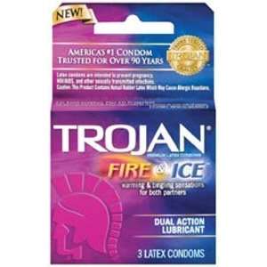  Condom Trojan Pleasures Fire & Ice 3 Pack Health 