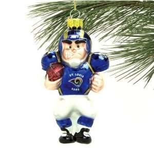  St. Louis Rams Angry Football Player Glass Ornament 