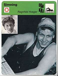 RAGNHILD HVEGER Swimming 1980 SWEDEN SPORTSCASTER CARD  