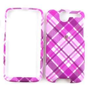  HTC Desire Pink and Purple Plaid Hard Case/Cover/Faceplate 