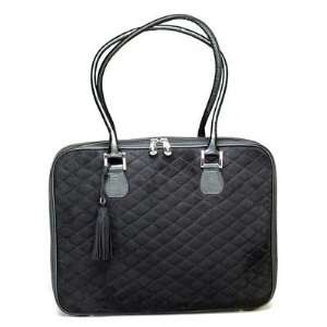  Black Quilted Faux Luggage Bag Electronics