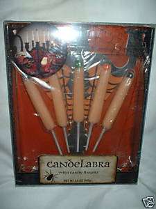 Spooky Candelabra w/Candy Finger Candles NWT  