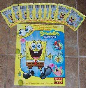 Sponge Bob Squarepants Panini Sticker Album + 10 Random Unopened 
