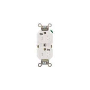   LEVITON TWR20 W Receptacle,Dup,Weather Res,5 20R,WH