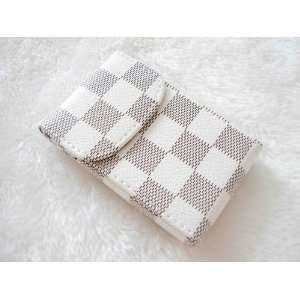  White &Grey Square Grid Metal Business Card Case Holder 