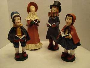 Set of 4 Victorian Style Paper Mache Christmas Carolers  