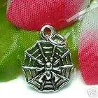 925 STERLING SILVER SPIDER ON SPIDER WEB CHARM PENDANT