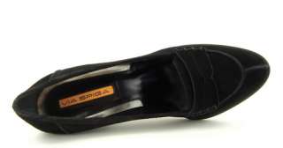159 VIA SPIGA COMPOSE Black Womens Shoes Suede Pump 10  
