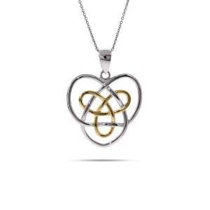 Sterling Silver Celtic Sisters Knot Pendant Length 20 inches (Lengths 