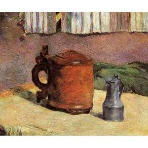  Oil Painting Still Clay Jug and Iron Mug 1880 Paul 