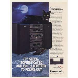  1991 Panasonic SC CH7 Compact Stereo Black Cat Print Ad 