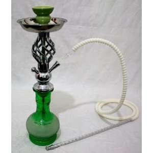 18 Green Frost SPIRAL HOOKAH Shisha Narghile Pipe Set with Extra Long 