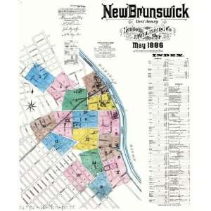 NEW BRUNSWICK NEW JERSEY (NJ) MAP BY THE SANBORN MAP 