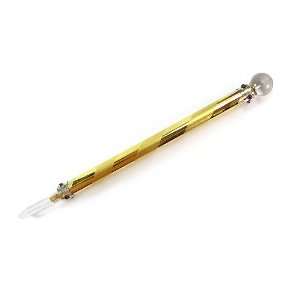 Gold Plated Chakra Healing Stick with Quartz Crystal Gemstones, 7 1/2