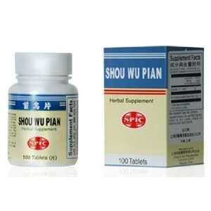  SPIC Brand Shou Wu Pian Herbal Supplement 100 Pills Bottle 