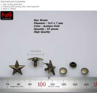 50pcs 14.5x7mm star rivets A/G leather craft DIY reform  