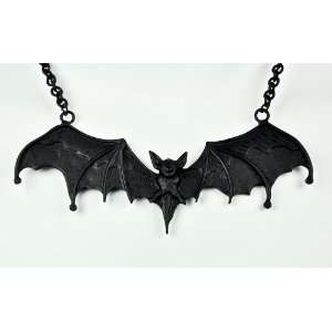  5 Black Gothic Vampire Bat Necklace Deathrock Rockabilly 