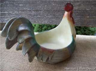 Decorative Resin Rooster Bowl  