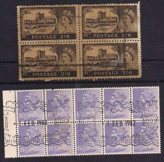 Used Stamp Collection Of 2 Blocks of Great Britain 