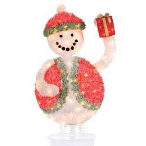  Ice Crystal Roly Poly Snowman With Present (57 058 001 