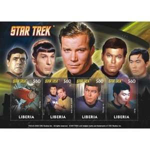  Star Trek   Kirk, Spock, Scotty, Dr McCoy, Sulu   Sheet of 