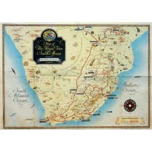  Map of The Royal Tour in South Africa. Feb  April 1947 