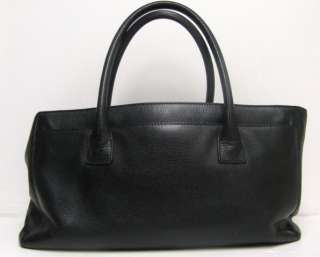   Black Leather MADEMOISELLE Lock CERF Tote 2005 6 w/ Dustbag, Auth Card