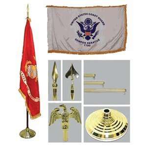  Coast Guard 4ft x 6ft Flag, Telescoping Flagpole, and 