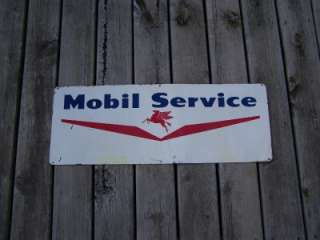 Mobil Service Gas Station Pump Oil Sign, Non Porcelain  