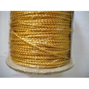  109 Yds Narrow Metallic Gold Cord Trim 1/16 Inch Arts 