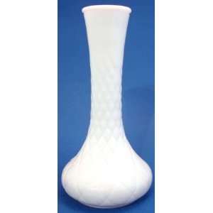  Milk Glass Vase Diamond Pattern #4095
