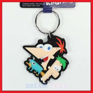 Disney Phineas and Ferb Soft Touch Key Chain   Flat Ring 077764282027 