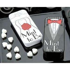 Mint to Be Bride and Groom Slide Mint Tins with Heart Mints 