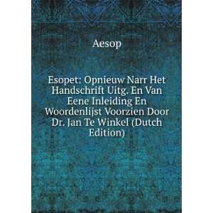   En Woordenlijst Voorzien Door Dr. Jan Te Winkel (Dutch Edition