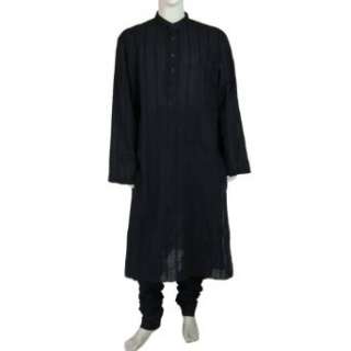   Black Cotton Embroidered Kurta Pajama Chest 50 inches Clothing
