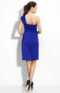   MEISTER Beaded One Shoulder Charmeuse DRESS Size 4 $460 ROYAL BLUE
