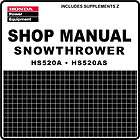 honda hs520a hs520as snow blow throw service repair manual 61v10600e4 