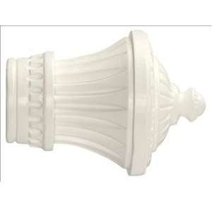  2 Charleston Finial in White finish for a 2 dowel rod 