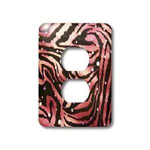 Florene Decorative   Hot Pink Zebra With Sequins   Light Switch Covers 