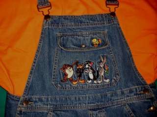 Adult Baby Tweety & Friends Denim Snapped Overall Romper Set Hips 45 