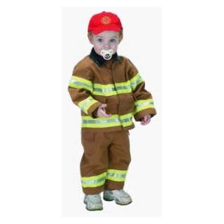  Jr Fire Fighter Suit (Tan) w/ Helmet Infant Costume Age 