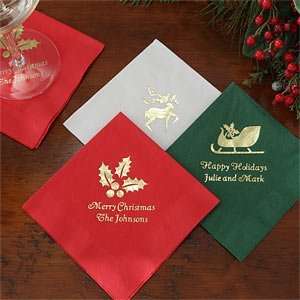  Personalized Christmas Party Beverage Napkins Kitchen 