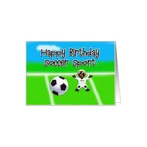 Happy Birthday   Soccer Sport monkey soccer ball Card 